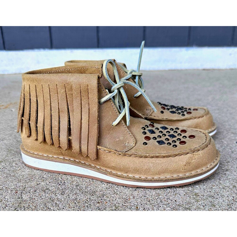Ariat Cruiser Chukka 10021614 Women 6.5B Suede Fringe Studded Booties Western